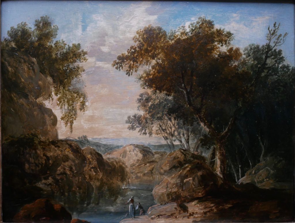 River Scene with Fisherfolk on the River Bank